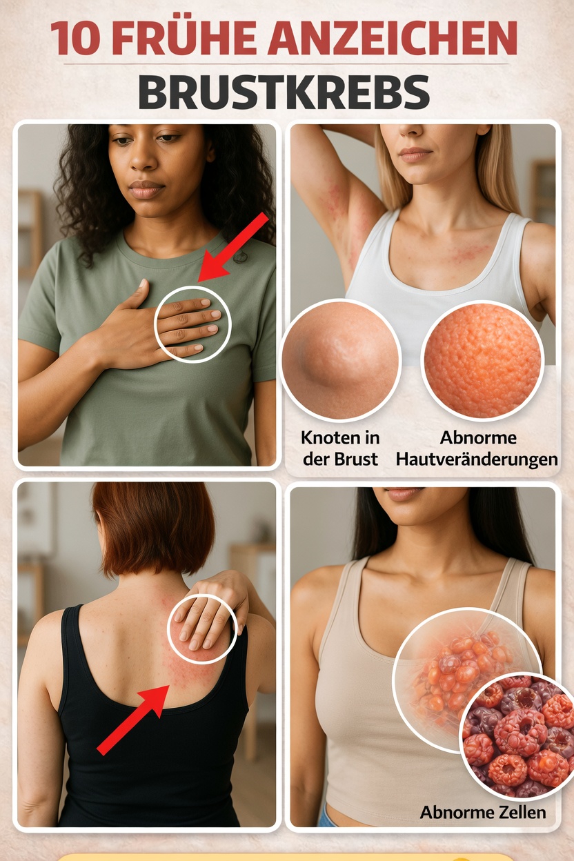 10 Warnzeichen für Brustkrebs bei Frauen, die Sie niemals ignorieren und immer von einem Arzt abklären lassen sollten