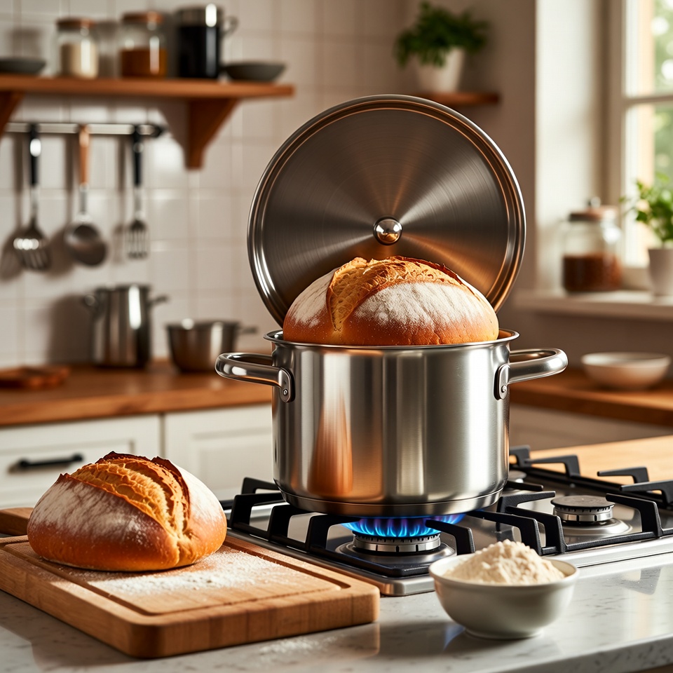 Schnelles und einfaches Brot vom Herd