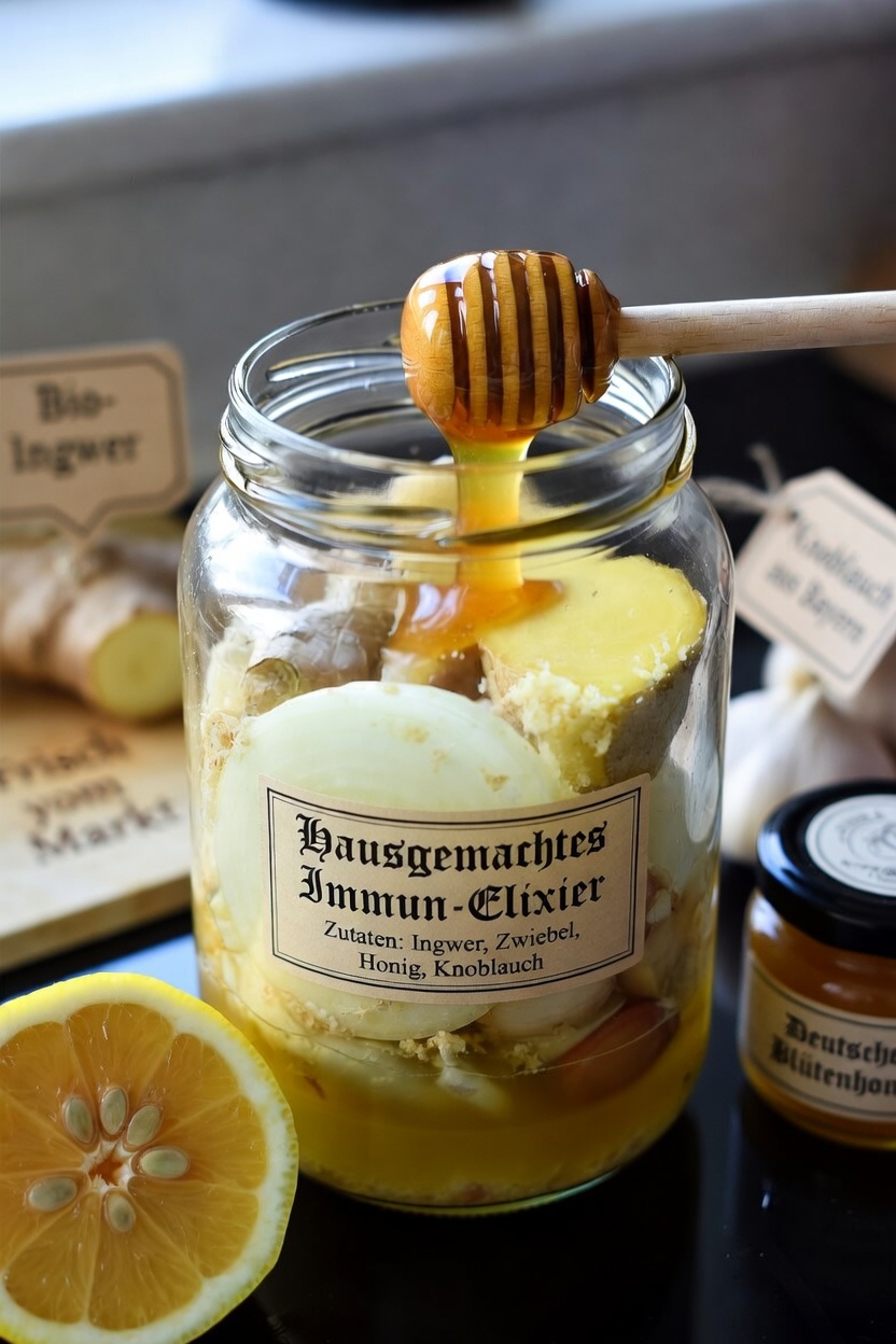 Der kraftvolle tägliche Löffel: Warum Menschen Ingwer, Zwiebel, Knoblauch, Zitrone und Honig mischen