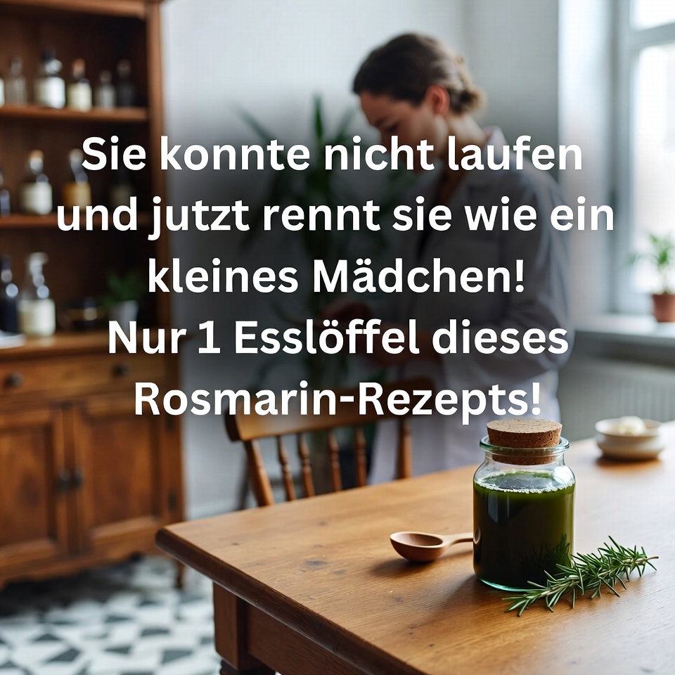 Sie konnte nicht laufen und rennt jetzt wie ein kleines Mädchen! Nur 1 Esslöffel dieses Rosmarin-Heilmittels!