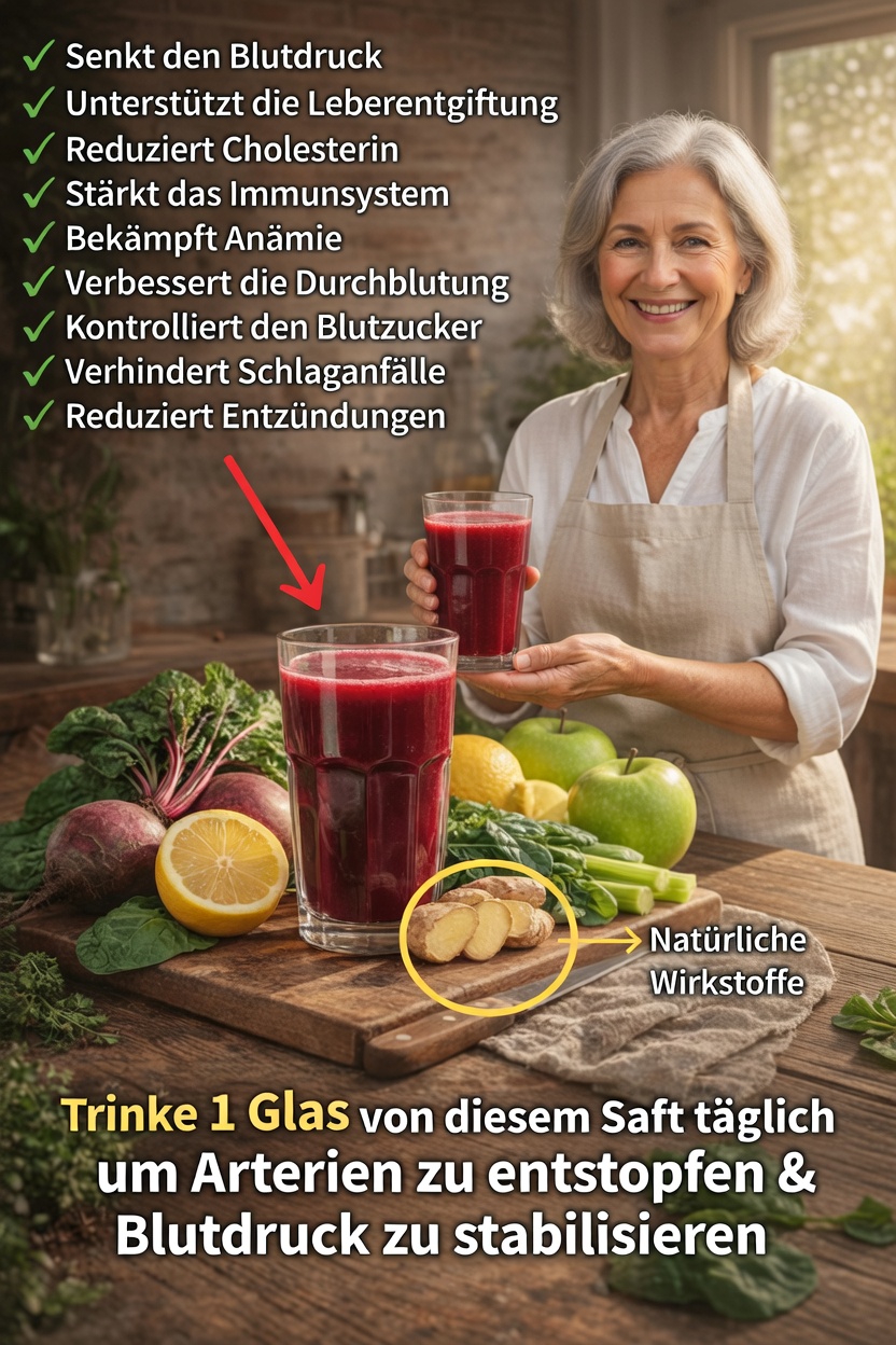 Entdecken Sie, wie diese einfache tägliche Saftgewohnheit auf natürliche Weise einen gesunden Blutdruck und eine gesunde Durchblutung unterstützen kann