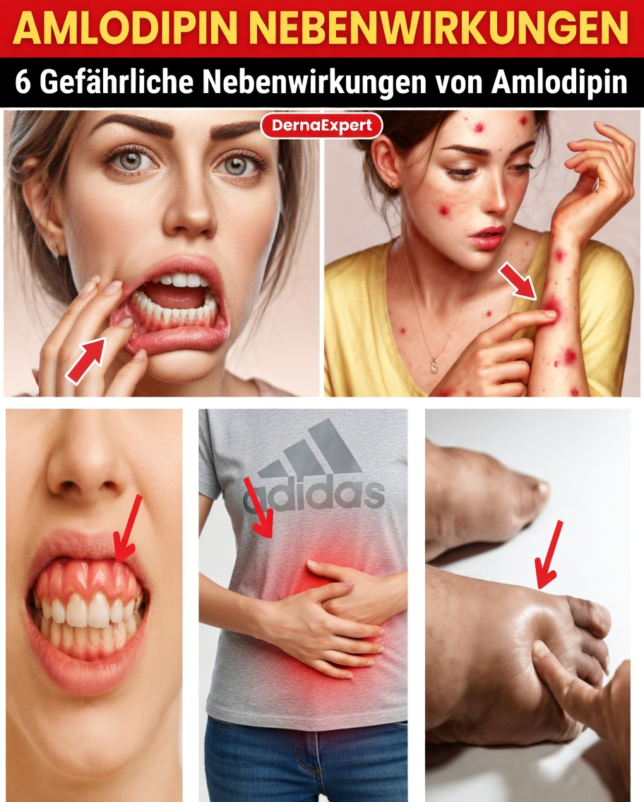 Was sind die häufigsten Nebenwirkungen von Amlodipin und wie kann man sie behandeln?