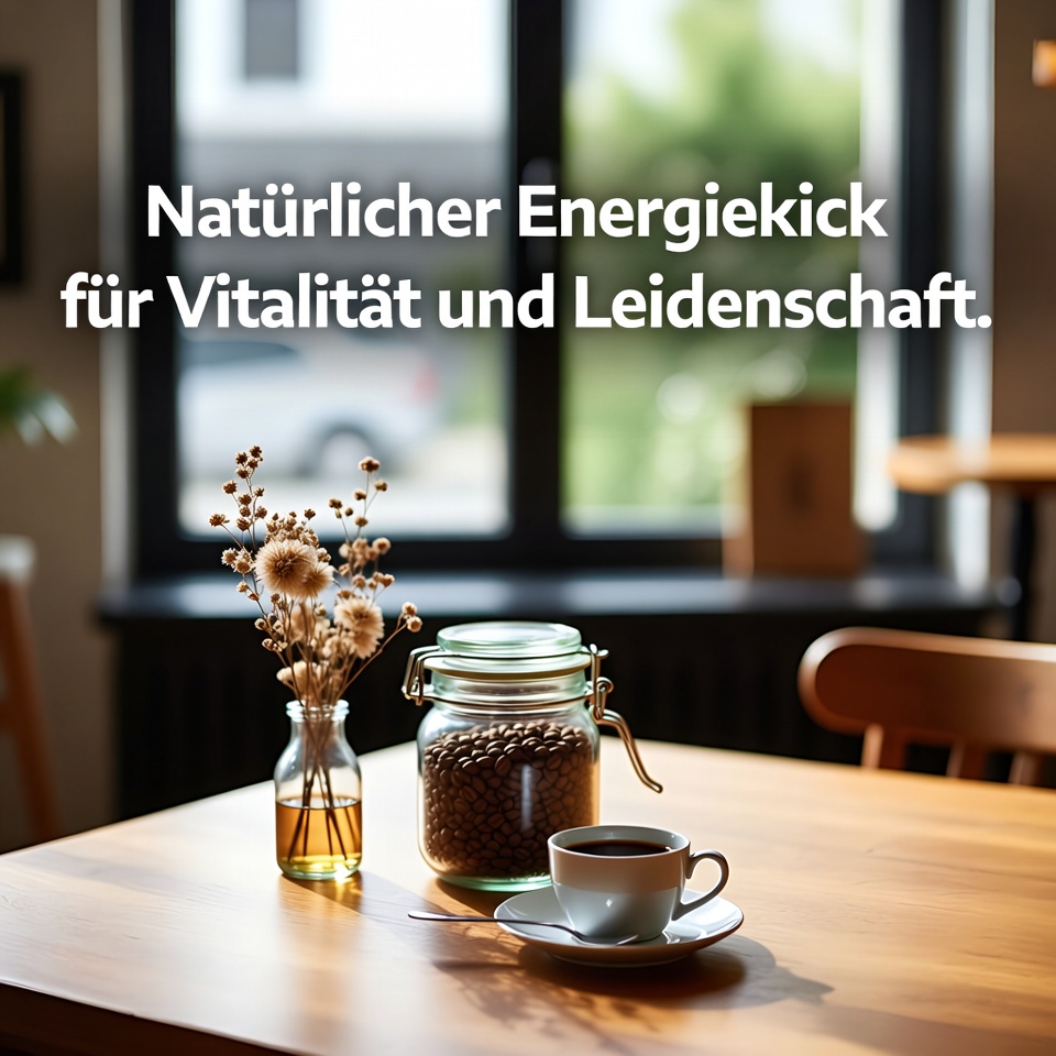 Natürlicher belebender Kaffee für Vitalität und Leidenschaft