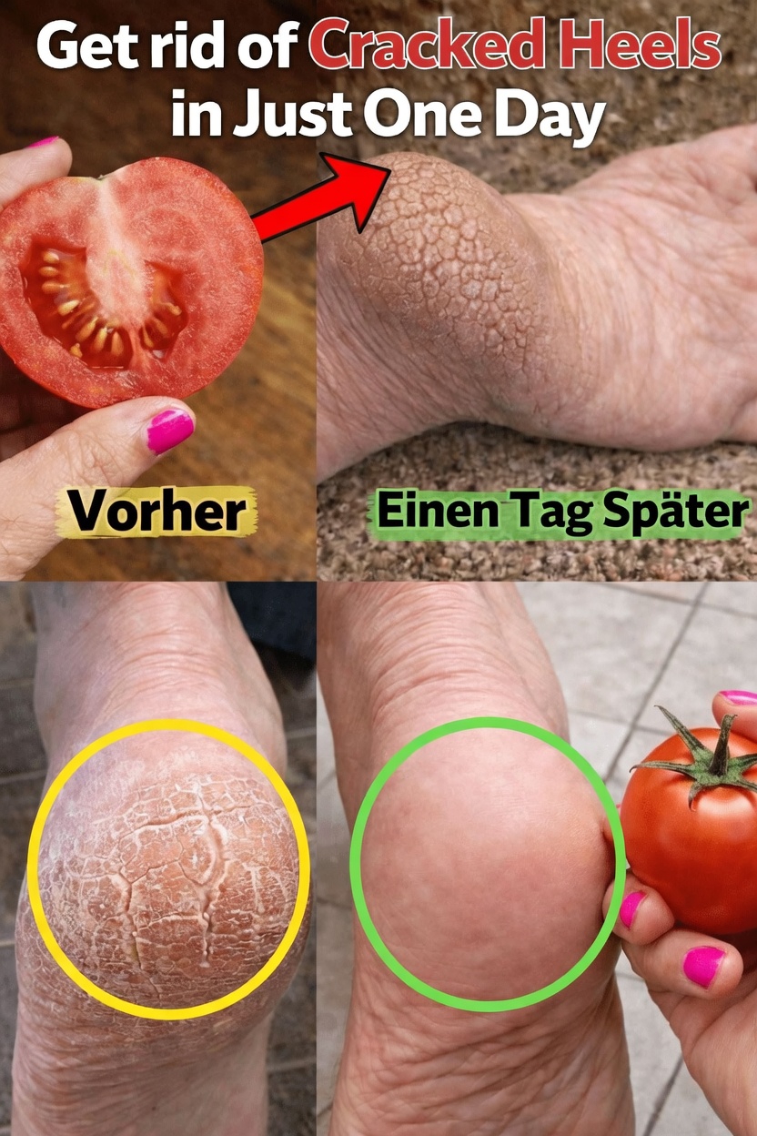 Wie man rissige Fersen natürlich mit Tomaten weich macht und heilt