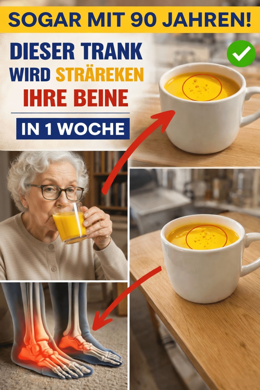 Deine Beine werden zuerst schwach! Trinke diese 3 kraftvollen Getränke, um sie zu stärken.