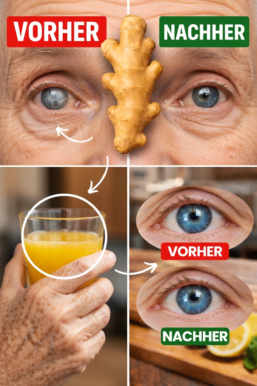 Ingwer und Zitrone als tägliche Wellness-Gewohnheit zur natürlichen Unterstützung eines entspannten Sehvermögens