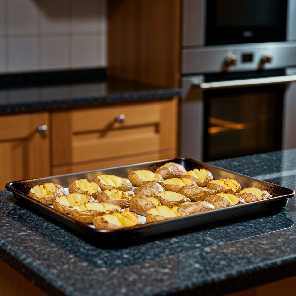 BESTES EINFACHES BLECHKARTOFFEL-REZEPT MIT EINGESCHNITTENEN KARTOFFELN