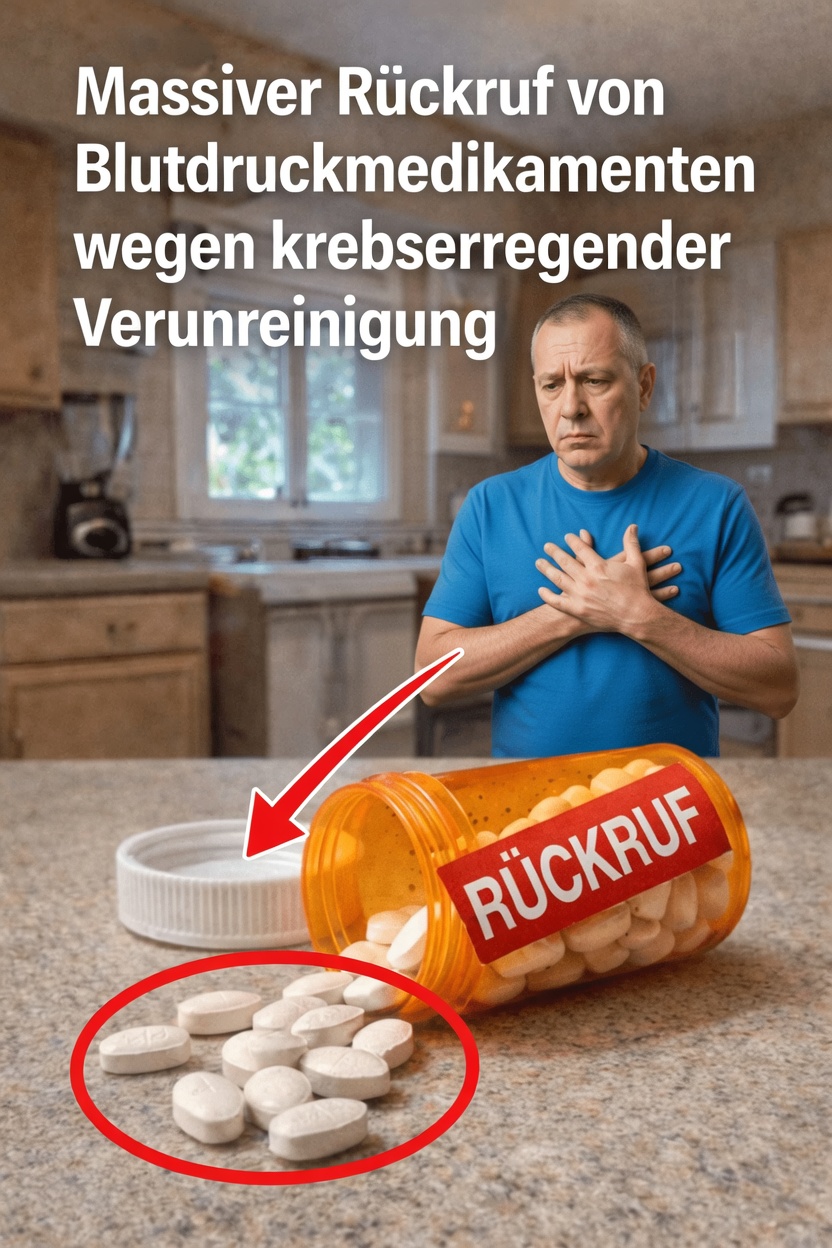 Dringender Rückruf: Über 580.000 Flaschen eines Blutdruckmedikaments wegen Krebsbedenken zurückgerufen