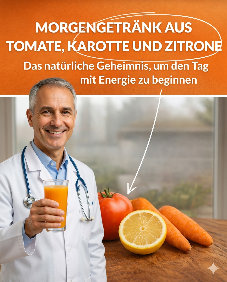 Morgengetränk aus Tomate, Karotte und Zitrone: Das natürliche Geheimnis, um voller Energie in den Tag zu starten
