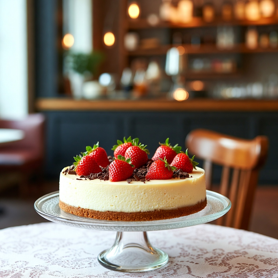 Erdbeer-Käsekuchen mit weißer Schokolade