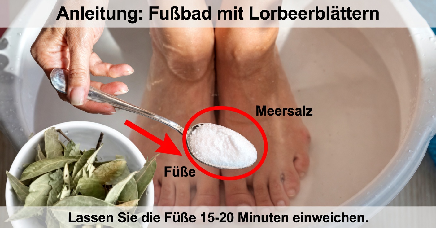 Fußbad mit Lorbeer: entgiftet und beseitigt Bakterien