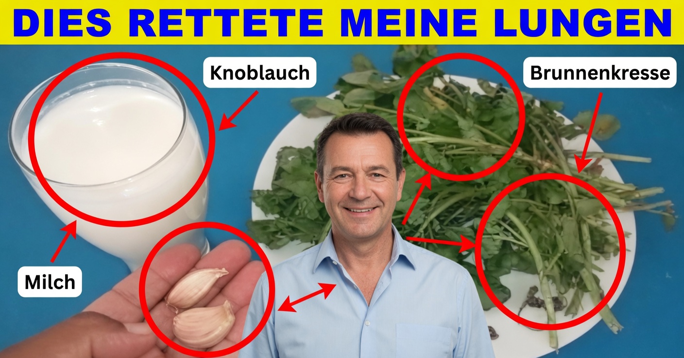 Brunnenkresse, Knoblauch und Milch zur Reinigung der Lungen
