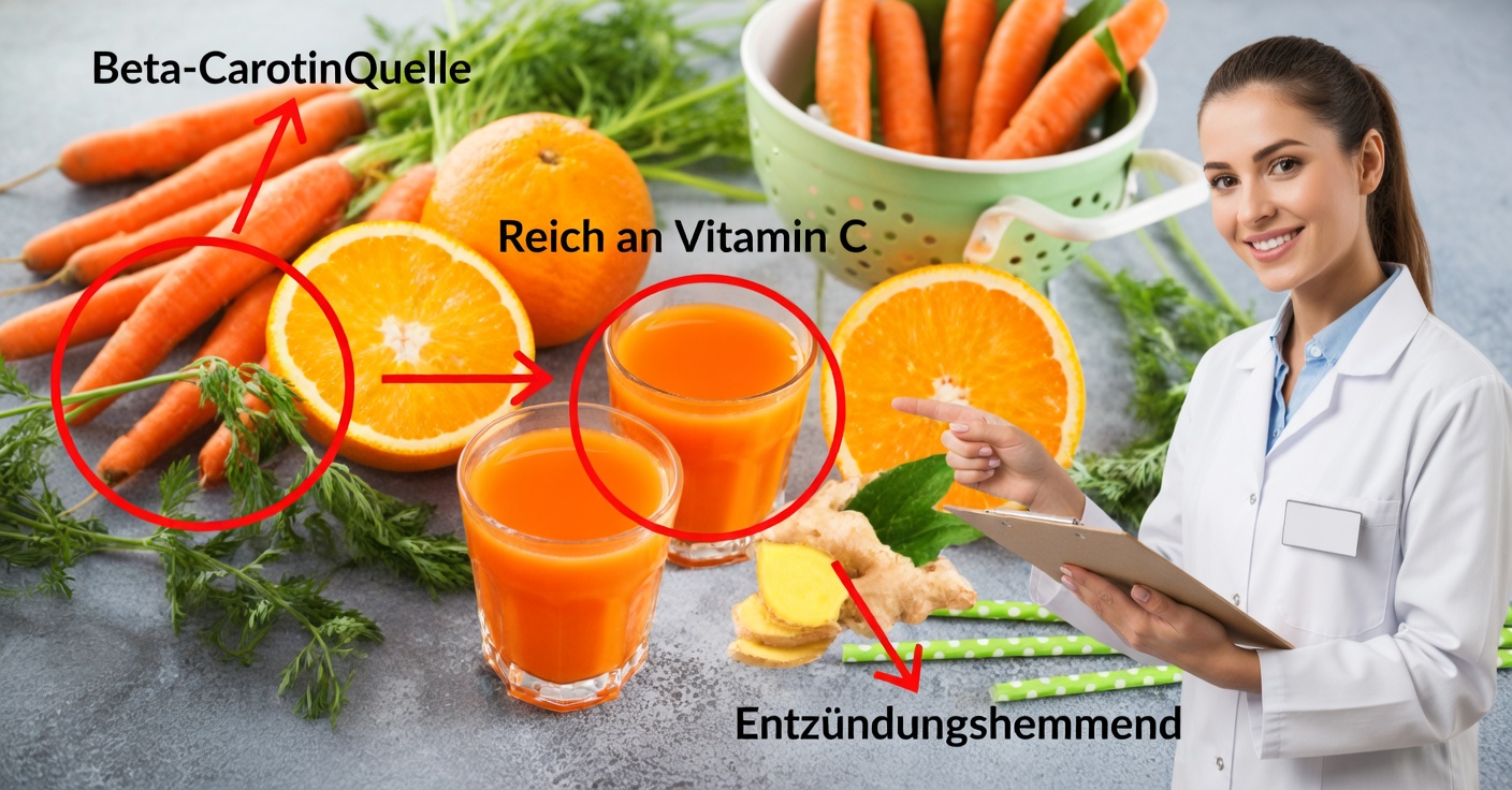 Karottensaft mit Ingwer und Orange: Vitalität in jedem Schluck