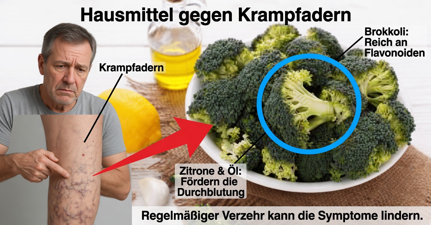 Natürlicher Saft gegen Krampfadern mit Brokkoli, Honig und Zitrone