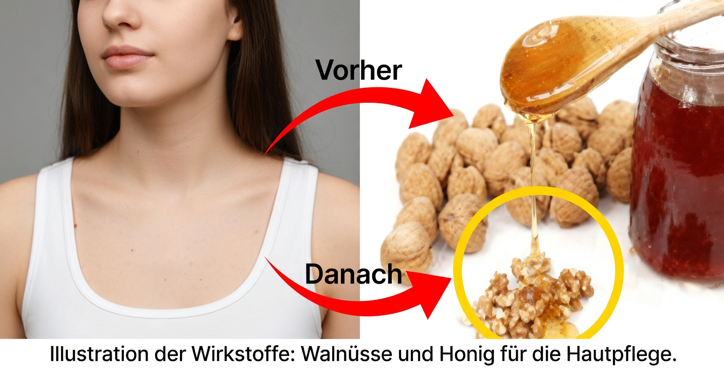 Natürliches Heilmittel mit Honig und Nüssen für die Gesundheit der Schilddrüse