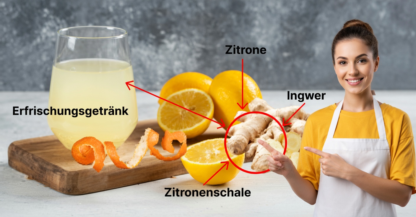 Detox-Aufguss aus Mandarine und Ingwer zur Reinigung der Organe