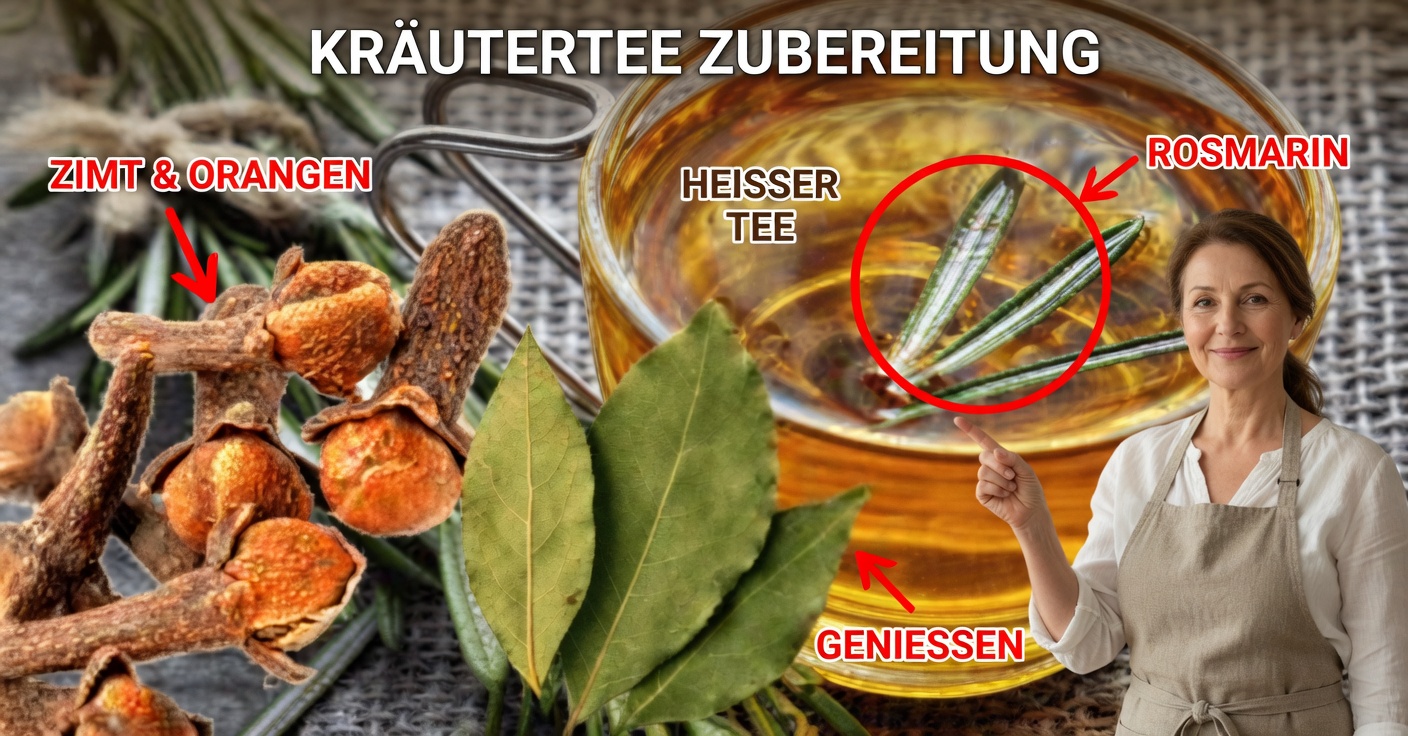 Aufguss aus Lorbeer und Rosmarin bei Knieschmerzen