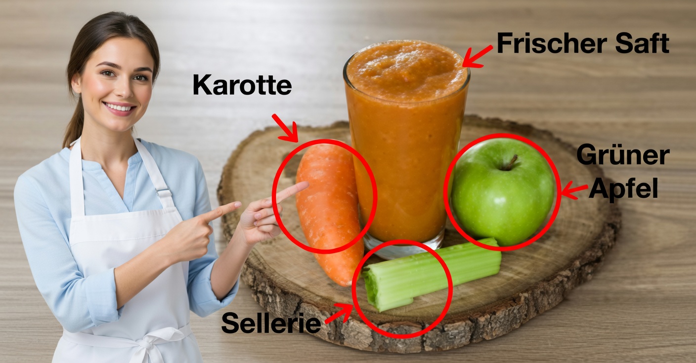 Kartoffel-, grüner Apfel- und Karottensaft: Natürliche Linderung bei Gastritis