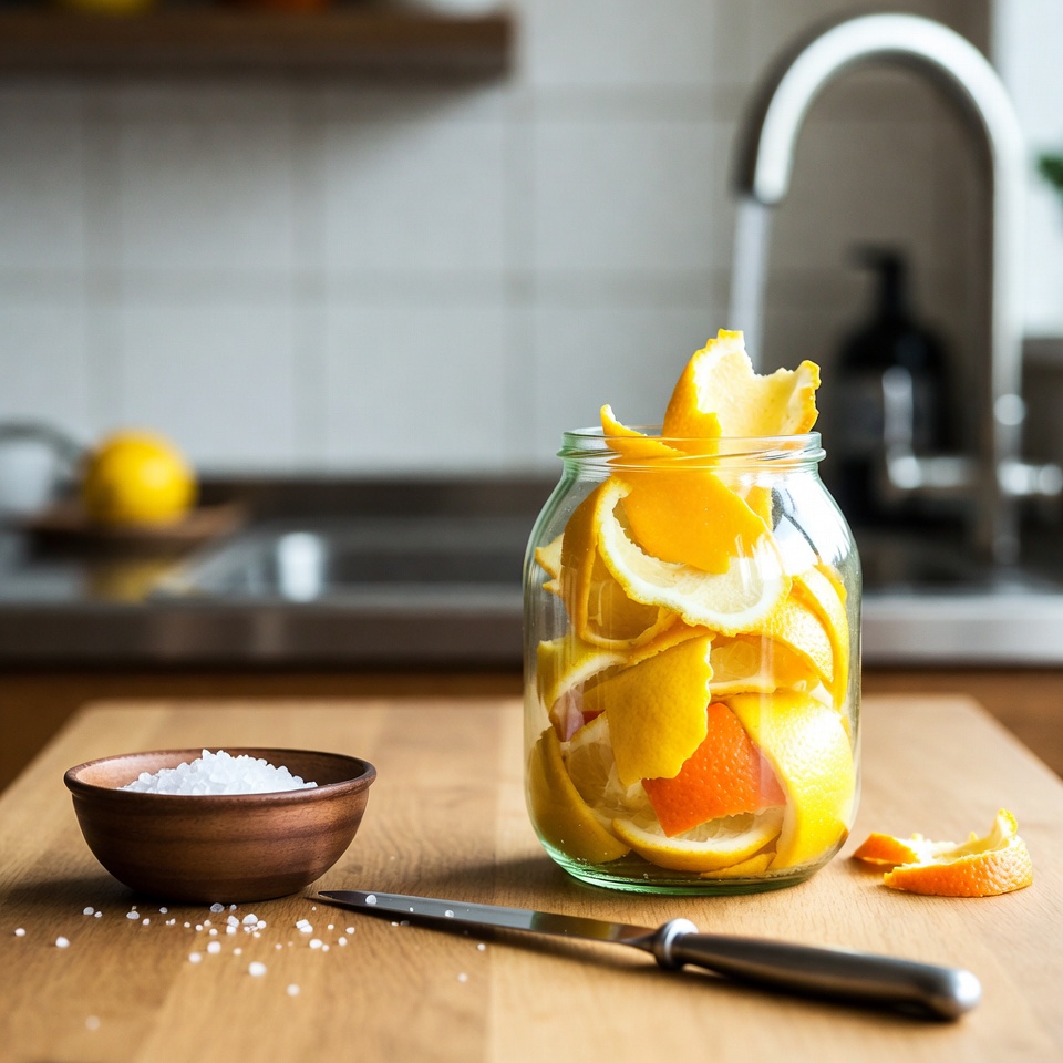 So stellst du deinen eigenen Zitrusreiniger aus Zitronen- und Orangenschalen her