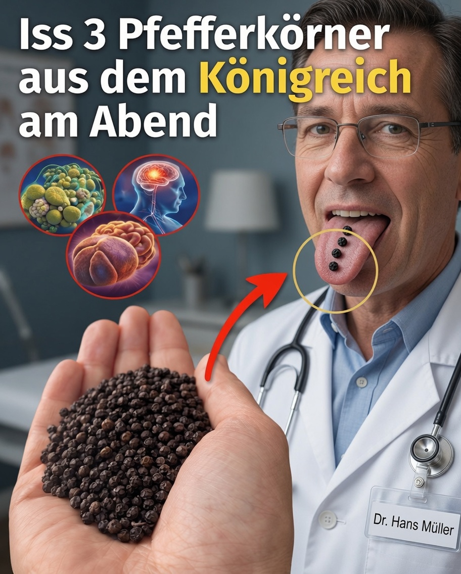 Hast du dich jemals gefragt, was passiert, wenn du vor dem Schlafengehen 3 schwarze Pfefferkörner kaust?