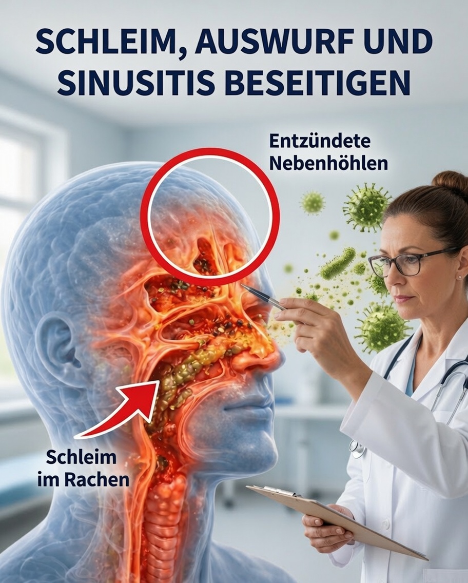 Dieses einfache Hausmittel überrascht alle: Es hilft, den Schleim im Hals zu lösen und Rhinitis und Sinusitis zu lindern … und es ist einfacher, als du denkst!