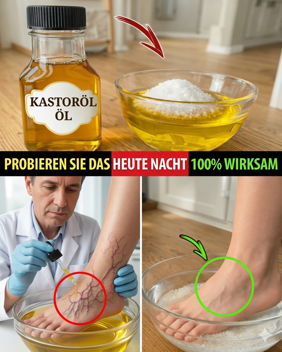 Frauen über 65: Das 10-tägige Fußbad mit Rizinusöl und Bittersalz, das verändern kann, wie Sie sich fühlen