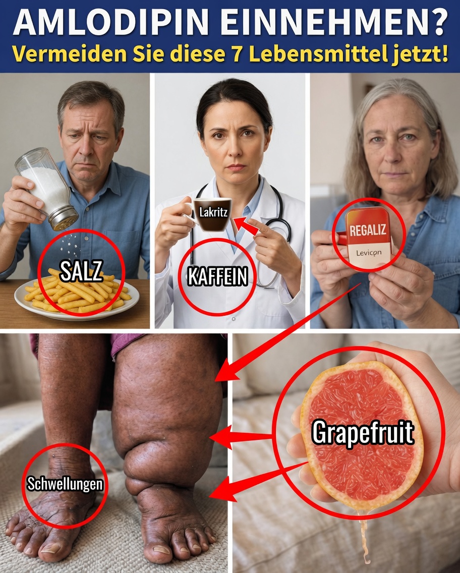 7 Lebensmittel, die die Nebenwirkungen von Amlodipin still und leise verschlimmern können (und clevere Alternativen, um sich schnell besser zu fühlen)