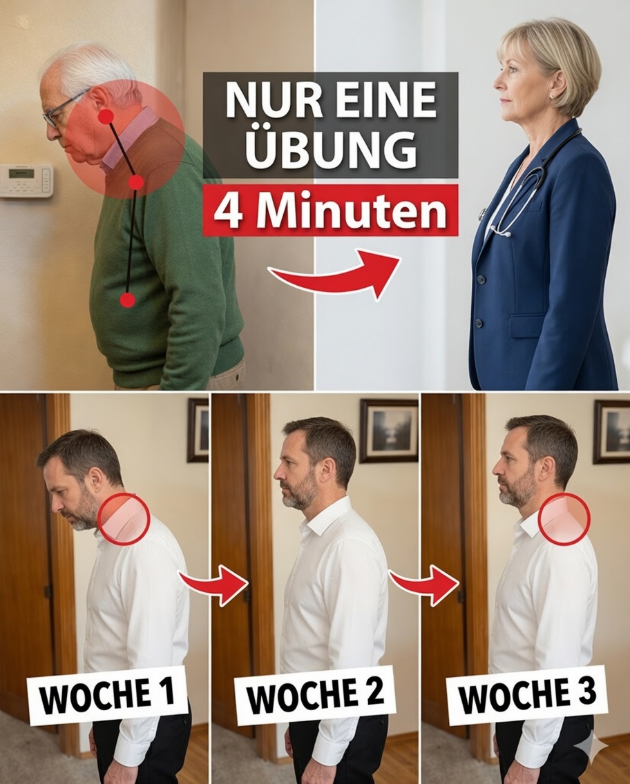 Wie man die nach vorn geneigte Kopfhaltung nach dem 60. Lebensjahr in nur 4 Minuten korrigiert – die sanfte Routine, die Japans ältester Arzt empfiehlt