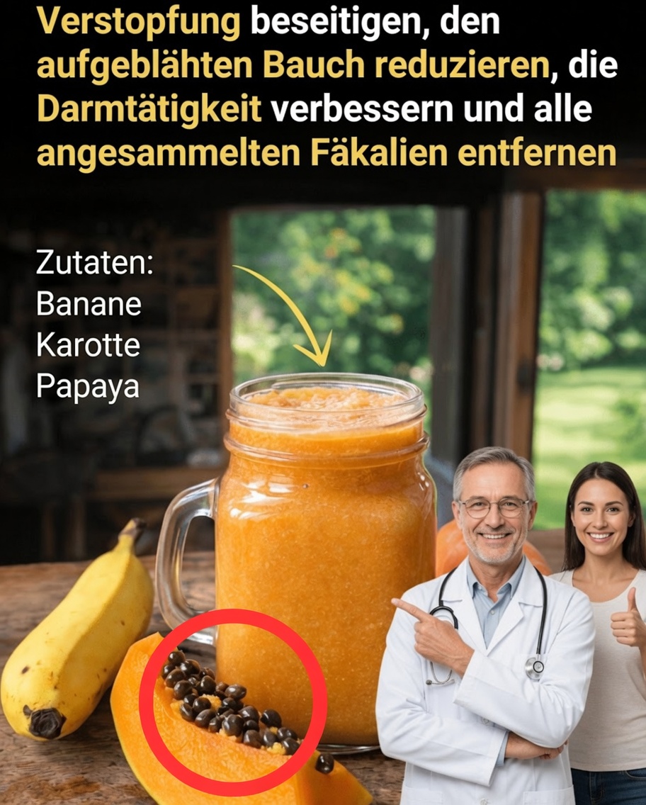 Wie man einen einfachen Smoothie aus Banane, Karotte und Papaya zubereitet, um die Verdauung und die Darmtätigkeit zu verbessern