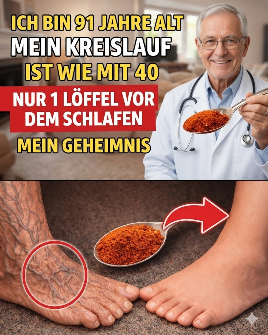Senioren: Essen Sie dies vor dem Schlafengehen, um die Durchblutung in den Beinen während der Nacht zu verbessern und mit wärmeren Füßen aufzuwachen