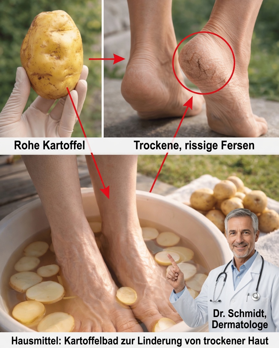 Kann eine Kartoffel helfen, trockene und rissige Fersen zu glätten? Ein überraschender Hausmittel-Trick, den es sich lohnt auszuprobieren