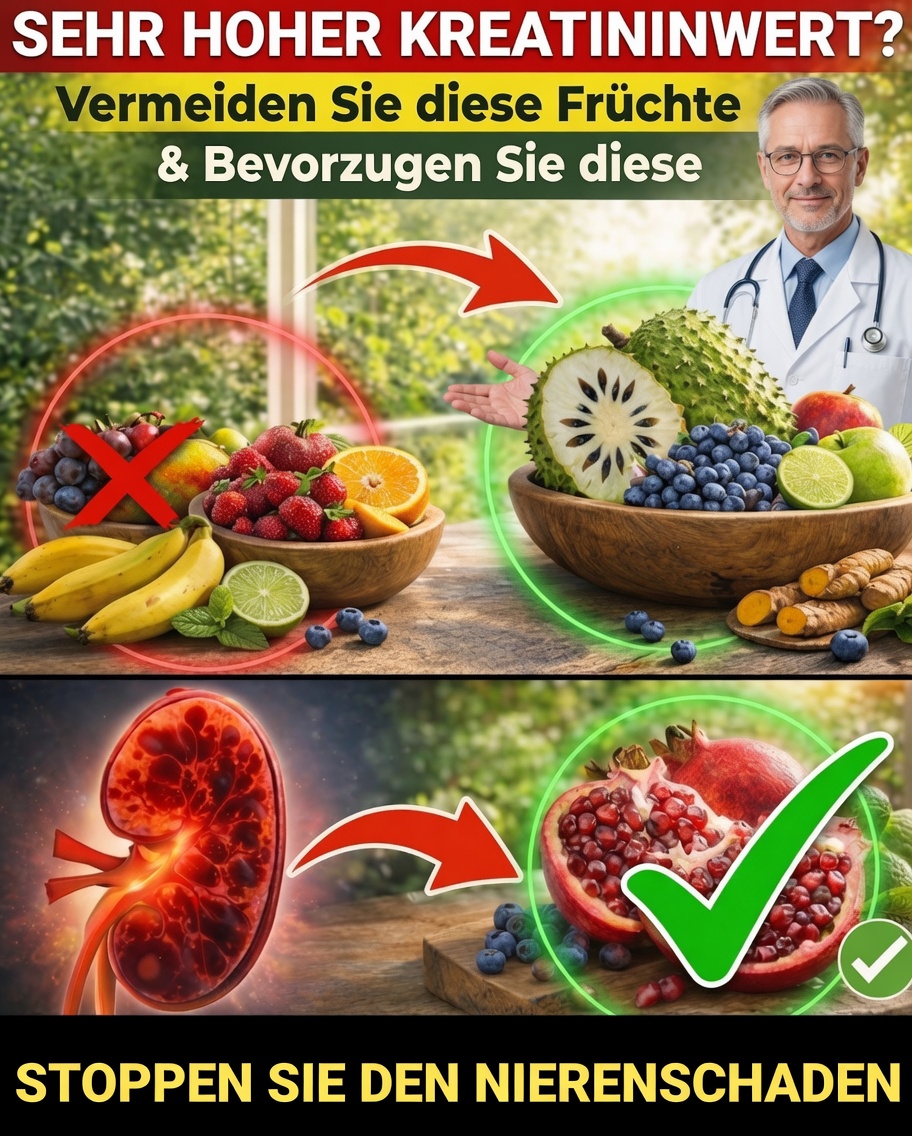 Erhöhte Kreatininwerte? Entdecken Sie 4 Früchte, die Sie abends essen können, um die natürliche Entgiftung Ihres Körpers zu unterstützen