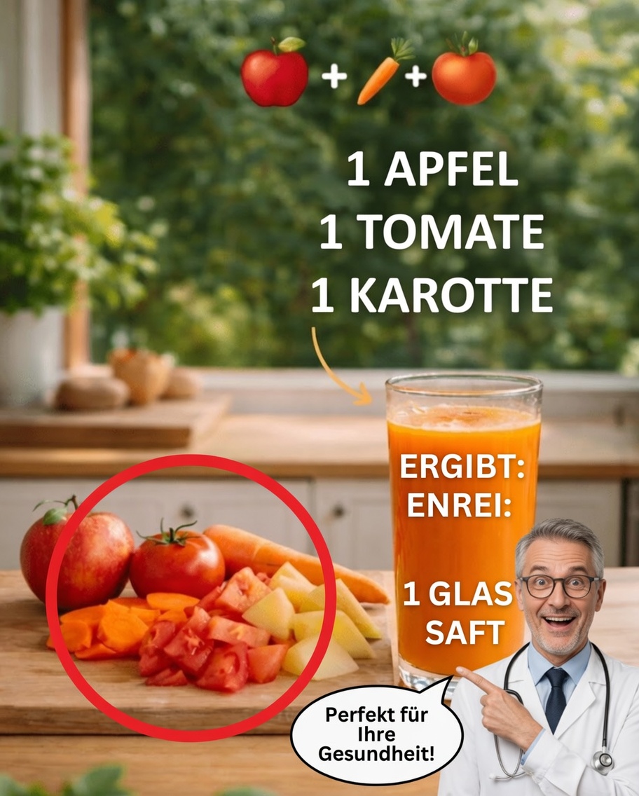 12 Gründe, jeden Morgen Tomaten-, Karotten- und Apfelsaft zu trinken