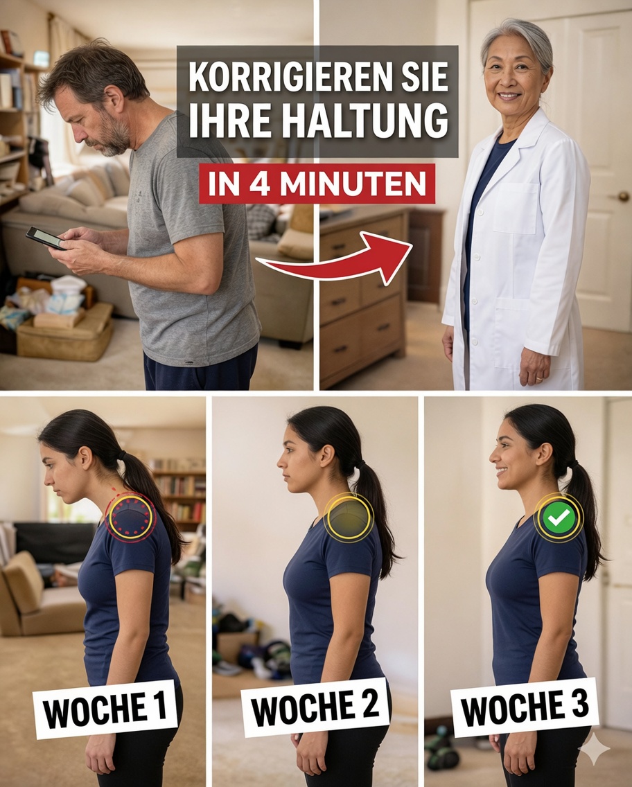 Wie man die nach vorn geschobene Kopfhaltung nach dem 60. Lebensjahr in nur 4 Minuten korrigiert – die sanfte Routine, die Japans ältester Arzt empfiehlt