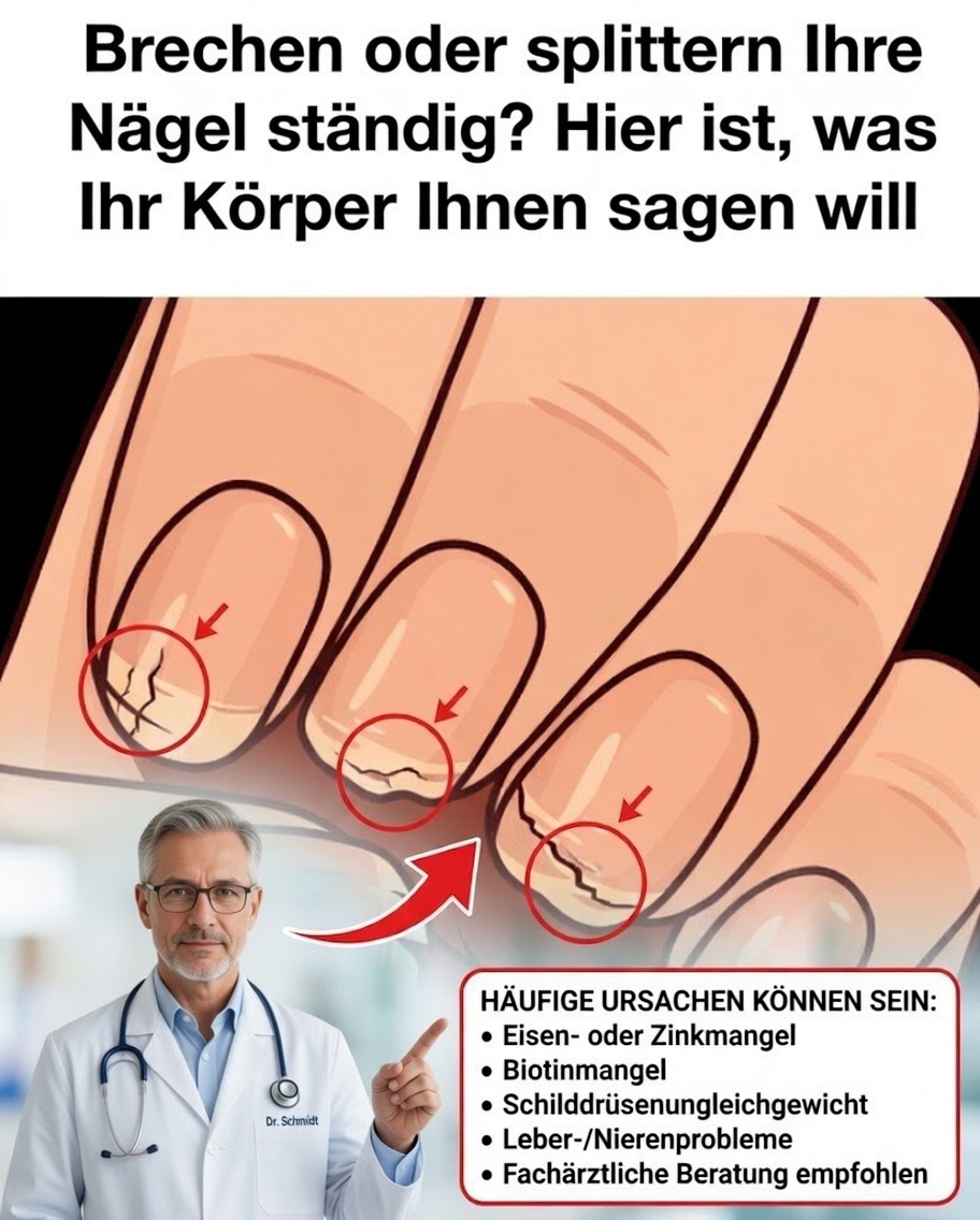 Spalten oder brechen Ihre Nägel ständig? Ihr Körper könnte Ihnen ein Warnsignal senden
