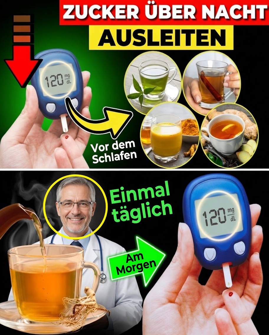 Blutzucker über Nacht mit diesen 8 kraftvollen natürlichen Getränken senken