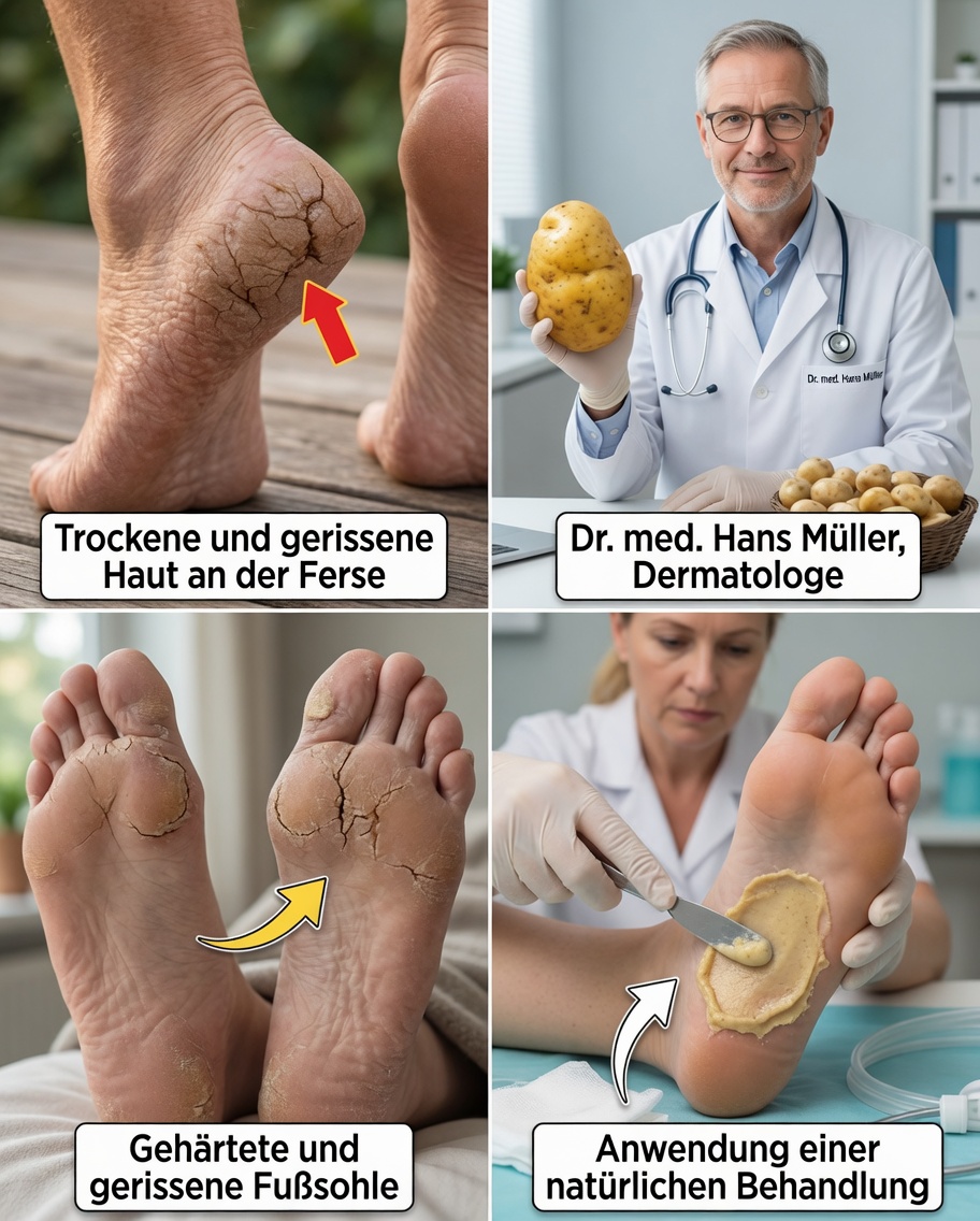 Kann eine einfache Kartoffel helfen, trockene und rissige Fersen zu glätten? Ein überraschender Küchentrick, den es wert ist, ausprobiert zu werden