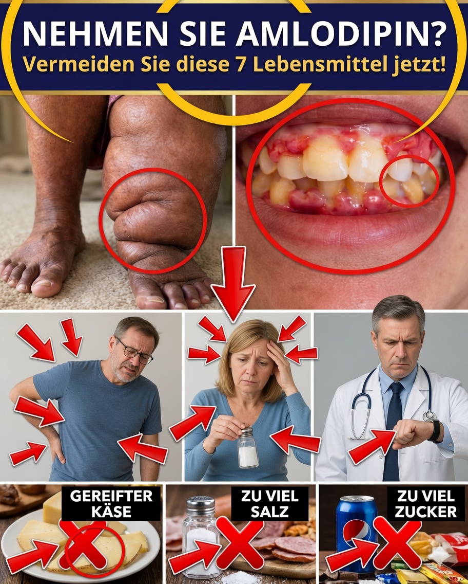 7 Lebensmittel, die die Nebenwirkungen von Amlodipin unbemerkt verschlimmern können – und einfache Alternativen, damit Sie sich schneller besser fühlen