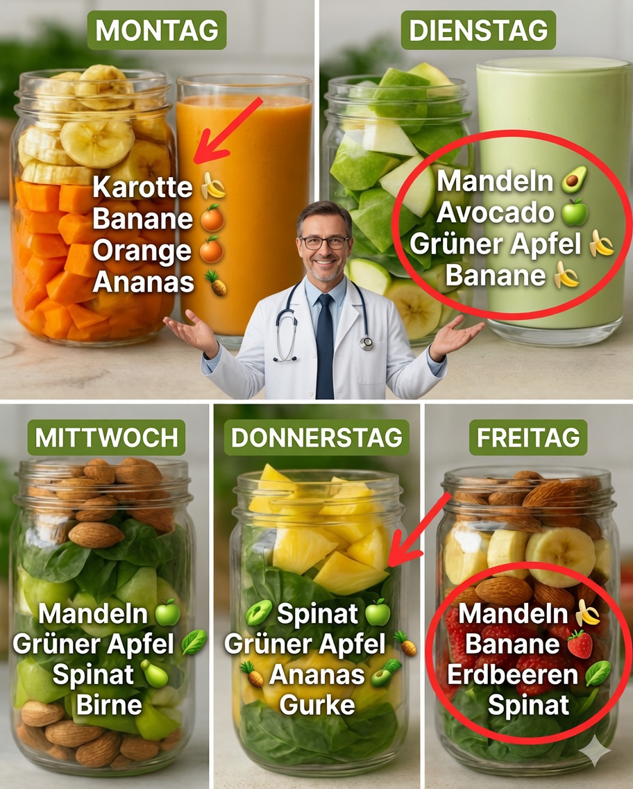 7 Rezepte für farbenfrohe Smoothies für jeden Tag der Woche