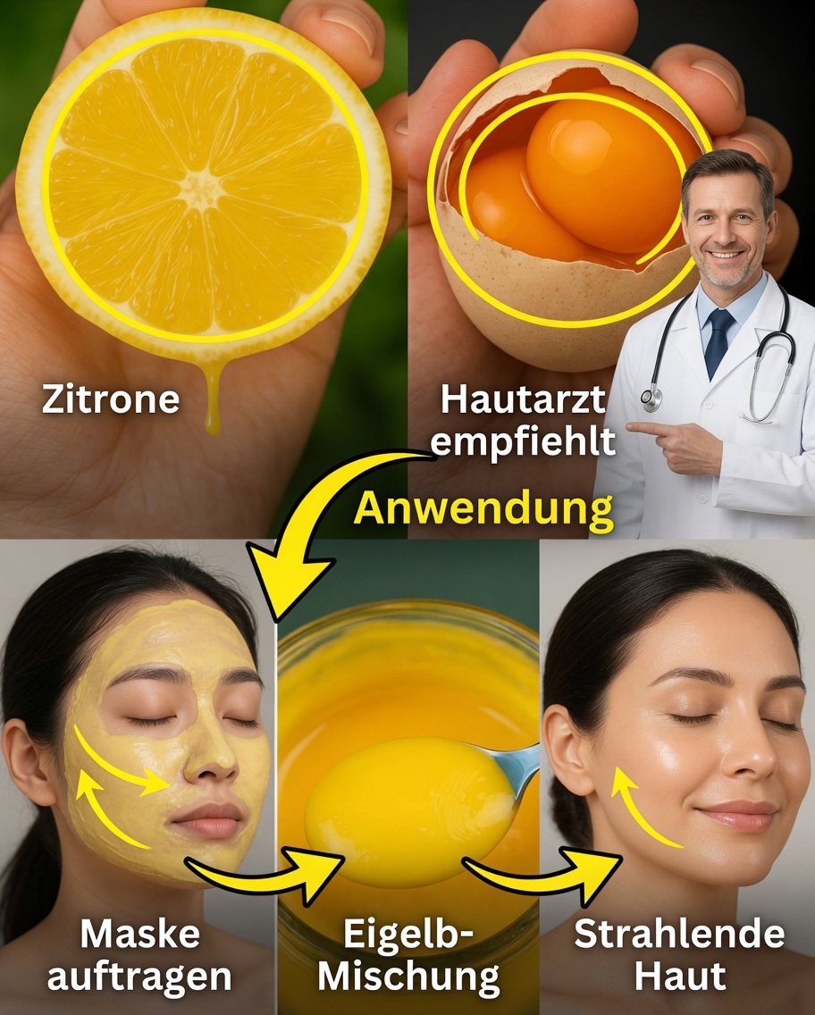 Mischung aus Zitrone und Ei für natürlich jugendliche Haut