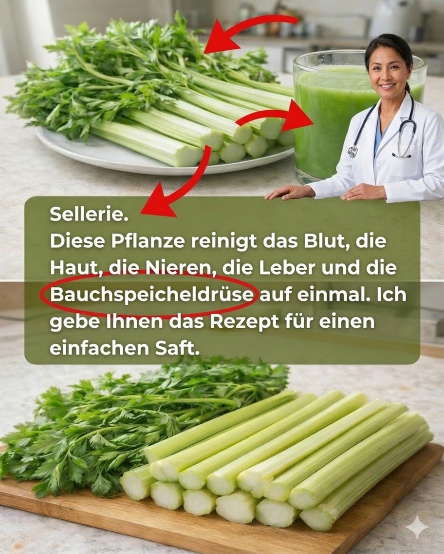 Müde, schwer und aufgebläht aufzuwachen? Dieser einfache Saft aus Sellerie, Petersilie und Zitrone kann deine Morgen verändern