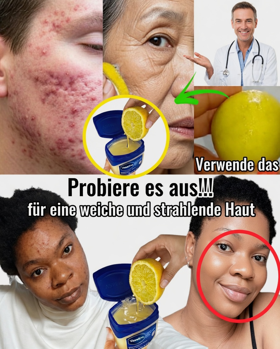 Vaseline und Zitrone für eine hellere und glattere Haut