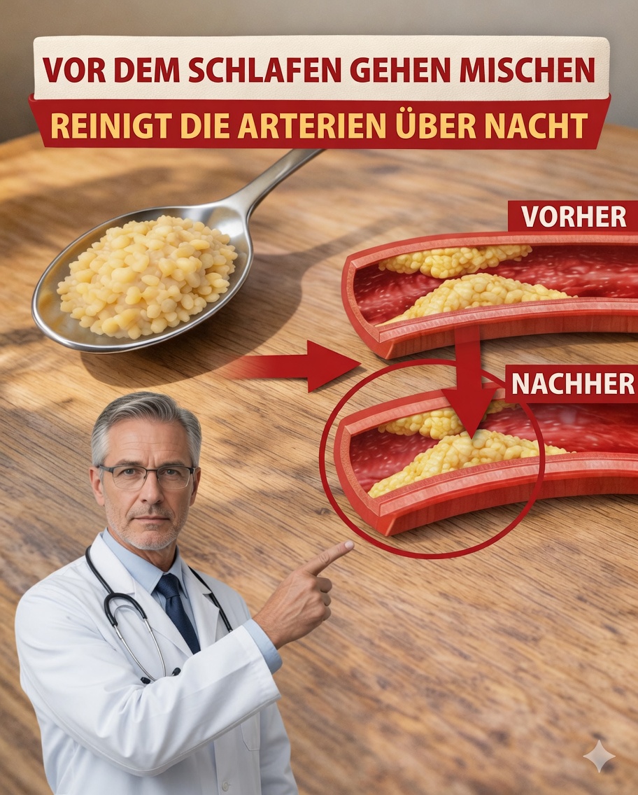 Mischen Sie diese 3 Küchenzutaten vor dem Schlafengehen – Ihre Arterien könnten es Ihnen morgens danken