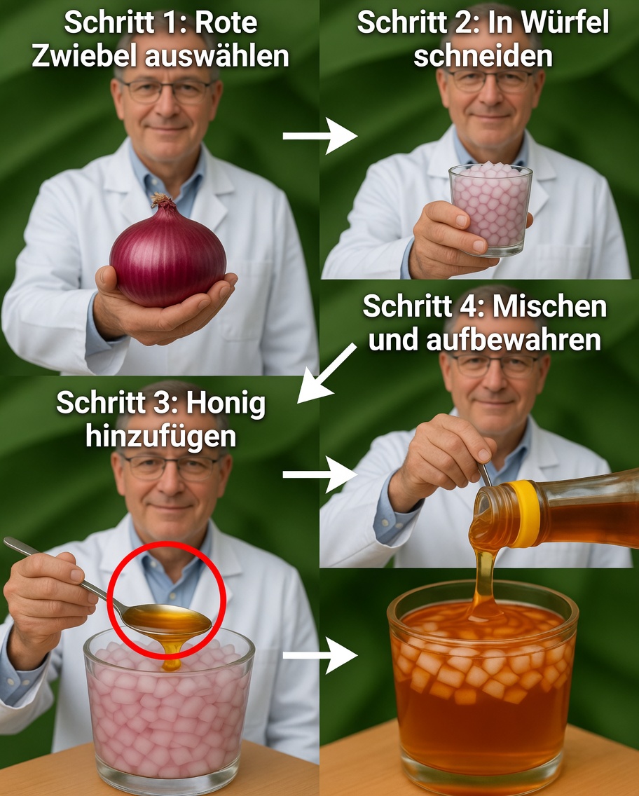 Natürliches Zwiebelgetränk mit Honig, das die Leidenschaft und Intimität steigern kann