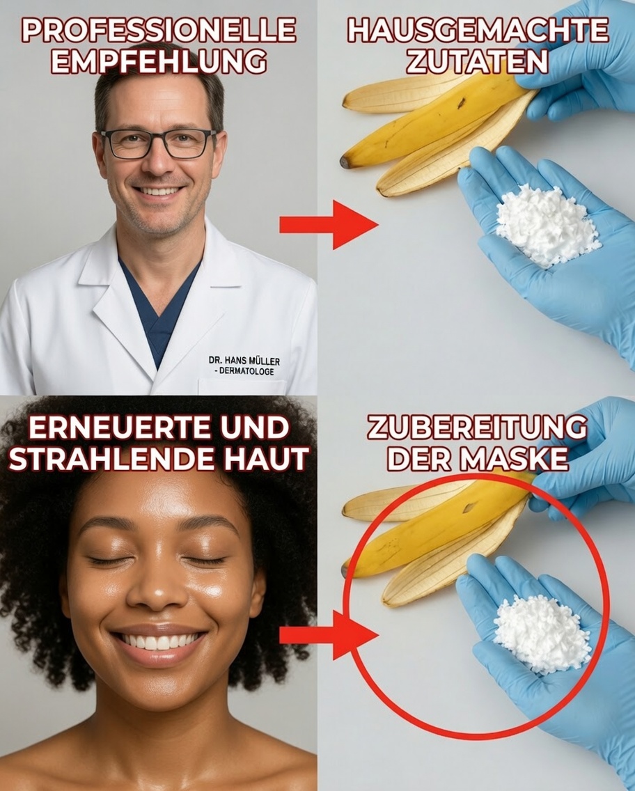 Einfache Formel aus Bananenschale und Maisstärke, die die Haut glatter machen kann