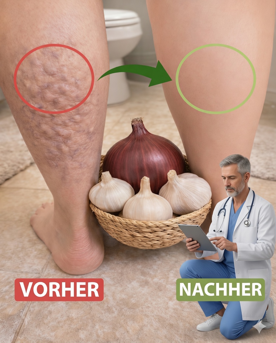 Befreien Sie sich von lästigen Krampfadern: Das Küchengeheimnis mit Zwiebel, Knoblauch und Essig